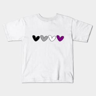 Asexual hearts flag Kids T-Shirt